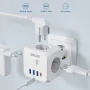 LENCENT Wall Socket Extender with 3 AC Outlets 3 USB Ports And1 Type C 7-in-1 EU Plug Charger On/Off Switch for Home - Image 2