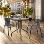 Flash Furniture Set of 2 Commercial Grade Gray Rattan Indoor-Outdoor Restaurant Stack Chairs - Image 3