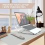 Grey Desk Mat with Portable Laptop Stand, Waterproof, PU Leather Desk Pad for Keyboard and Mouse, Writing Mat for Home/Office, Desk Protection Blotter (Grey Desk Mat + Laptop Stand) - Image 3