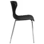 Black Lowell Contemporary Plastic Stacking Waiting Room Chairs, Lobby Chairs with Patterned Back and Seat (Set of 4) - Image 2