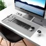 Aothia Double-Sided PU Leather Desk Pad - Non-Slip Large Mouse Pad & Desk Mat for Office, Home - Waterproof, Easy to Clean, Durable Dual-Sided Surface (23.6"x13.7", Grey) - Image 4