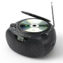Portable CD Boombox with Bluetooth, USB, Radio, and Bass Boost - Black - Image 1