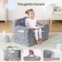 Kids Sofa, Toddler Couch Glow in The Dark,Toddler Chairs Comfy,Soft Kid Couch for Boys and Girls Gift, Gray - Image 3