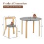 5-Piece Kids Wooden Curved Back Activity Table and Chair Set with Toy Bricks - Image 3