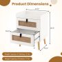 Modern End Table Bedside Table with 2 Rattan Decorated Drawers - Image 4