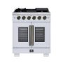 Forno Appliances - 30 in. Wide 5 Burner Capriasca 4.32 Cu. Ft. Freestanding Gas Convection Range with French Doors - White - Image 1