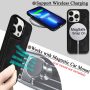 Mefon Genuine Leather Wallet Case for iPhone 13 Pro Max, Wireless Charging Compatible, RFID Card Protection, Magnetic Detachable, Luxury Flip Folio Phone Cases Cover, Tempered Glass Included (Black) - Image 4