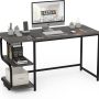 Teraves Reversible Computer Desk for Small Spaces with Shelves,Gaming Desk Office Desk for Home Office (47in, Black Oak) - Image 3