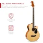 Best Choice Products 22-Fret Full Size Acoustic Electric Bass Guitar w/ 4-Band Equalizer, Truss Rod, Padded Gig Bag - Blue - Image 3