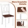 Set of 2/4 Wooden Farmhouse Kitchen Chairs with Rubber Wood Seat - Image 4