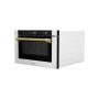 ZLINE - Autograph 24 in. 1.2 cu. ft. Built-in Microwave Drawer and Polished Gold Helix Handle - Stainless Steel - Image 2
