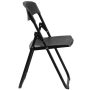 Black Plastic Seat with Metal Frame Folding Chair (Set of 2) - Image 2