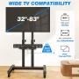 RTVR Rolling Mobile TV Cart Stand with Wheels for 32-83 inch Flat Panel, Adjustable Tall Modern Floor TV Stand, Max VESA 600x400mm - Image 3