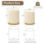 Golden Velvet/Linen Fabric Storage Ottoman Set of 2 - Image 4