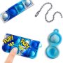 VOFUOE for Airpods Pro Case with Keychain Pop Fidget Sensory Toys Push Bubble It Cases Soft Silicone Apple Airpod 3 Cover Shockproof Stress Reliever Pop Sound Case for Airpods Pro(Blue Red) - Image 3