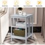 Gray 3-Tier Nightstand Set of 2 with Reinforced Bars and Stable Structure - Image 2