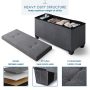 Storagebud Ottoman Storage Bench, Linen 30" Storage Ottoman Bench, Gray - Image 5