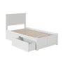 Nantucket White Solid Wood Frame Twin XL Panel Bed with Footboard and Storage Drawers - Image 2
