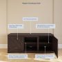 BELLEZE Modern 58 Inch Farmhouse TV Stand & Media Entertainment Center Console Table for TVs up to 65 Inch with Two Shelves and Storage Cabinets - Hilo (Espresso) - Image 5