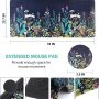 AIMSA Extended Gaming Mouse Pad, XL Large Keyboard Mouse Mat Desk Pad with Stitched Edges, Durable Non-Slip Base Mousepad for Home Office Work, 35x15.7inch,Flowers Plants - Image 6