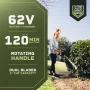 62V Brushless 25in. Cordless Battery Push start Hedge Trimmer with Rotating Handle and 2.5 Ah Batter and Rapid Charger - Image 2
