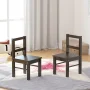 UTEX Child's Wooden Chair Pair for Play or Activity, Set of 2, Espresso - Image 2