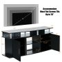 63 Inch TV Entertainment Console Center with 2 Cabinets - Black - Image 3