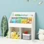 Kids Wooden Bookshelf Bookcase Children Toy Storage Cabinet Organizer - White - Image 6