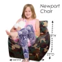 Posh Creations Structured Comfy Bean Bag Chair, Newport Chair, Nylon - Camo Blue and Light Blue - Image 4