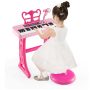 37-Key Kids Piano Keyboard Toy Musical Electronic Instrument with Stool Pink - Image 5