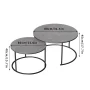 Modern Nesting Round Grey Marble Top Coffee Table Set Sintered Stone Table Metal Legs Home Furniture - Image 6