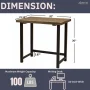 Pomona 32 in. Compact Writing Desk with Solid Wood Top and Metal Frame, Rustic Industrial Home Office Desk, Natural - Image 4