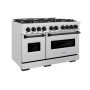 ZLINE - 48 in. Wide 8 Burner Autograph Classic Dual Fuel Freestanding Satin Steel Range with Black Accents - Stainless Steel - Image 3
