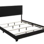 Crown Mark Erin Faux Leather Bed, Black, King - Image 1