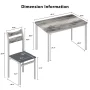 Cvortll Dining Table Set for 4 with PU Leather Chairs, Modern Wooden Kitchen Table, Square Dinette Set, Gray - Image 6