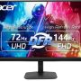 Acer - KA272K 27" 4K FHD 3840 x 2160 IPS , 144Hz, 0.5ms AMD FreeSync Gaming Monitor with HDR10 (DisplayPort, HDMI) - Black - Image 1