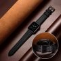 OUHENG Leather Bands Compatible with Apple Watch Band 49mm/46mm/45mm/44mm/42mm(series 3 2 1), A-Black/Black - Image 5