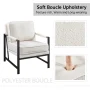 Alden Design Mid-Century Modern Accent Chair with Metal Frame, Ivory Boucle Fabric - Image 5