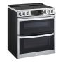 LG - 30-in Wide 7.3 Cu. Ft. Smart Slide-In Double Oven Electric True Convect Range with 5 Elements, EasyClean and InstaView - Stainless Steel - Image 2