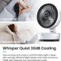 Pro Breeze Personal Table Fan with Remote Control, 8” Desk Fan, Powerful Turbo Whisper Quiet Fan Motor, 24 Speeds, 4 Modes & 12 Hour Timer, Table Fan for Bedroom, Tabletop Fan Air Circulator - Image 1