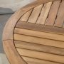 Carina Teak Brown Round Wood Outdoor Patio Accent Table - Image 4
