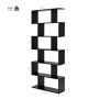 6 Tier S-Shaped Bookshelf Storage Display Bookcase Decor Z-Shelf - White - Image 4