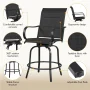 Yaheetech Outdoor Texteline Swivel Bar Stools with High Back, Set of 2, Black - Image 2