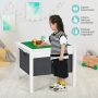 2-in-1 Kids Double-sided Activity Building Block Table with Drawers - Image 5