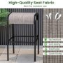 Set of 2/4 Patio Metal Bar Stools with Curved Fabric Seat - Image 5