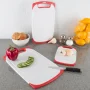 Classic Cuisine 3-Piece Plastic Cutting Boards with Juice Groove (Red) - Image 4