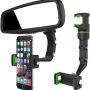 360° Car Phone Holder Rotatable And Retractable Rearview Mirror Universal Mount - Image 3