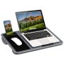LapGear - Home Office Lap Desk for Left-Handed (Fits up to 15.6" Laptop) - Silver Carbon - Image 1