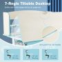 Height Adjustable Kids Study Desk with Tilt Desktop - Blue - Image 6