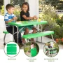 35.4 in. Green Rectangle Steel and Resin Kids Picnic Table Seats 4 - Image 4